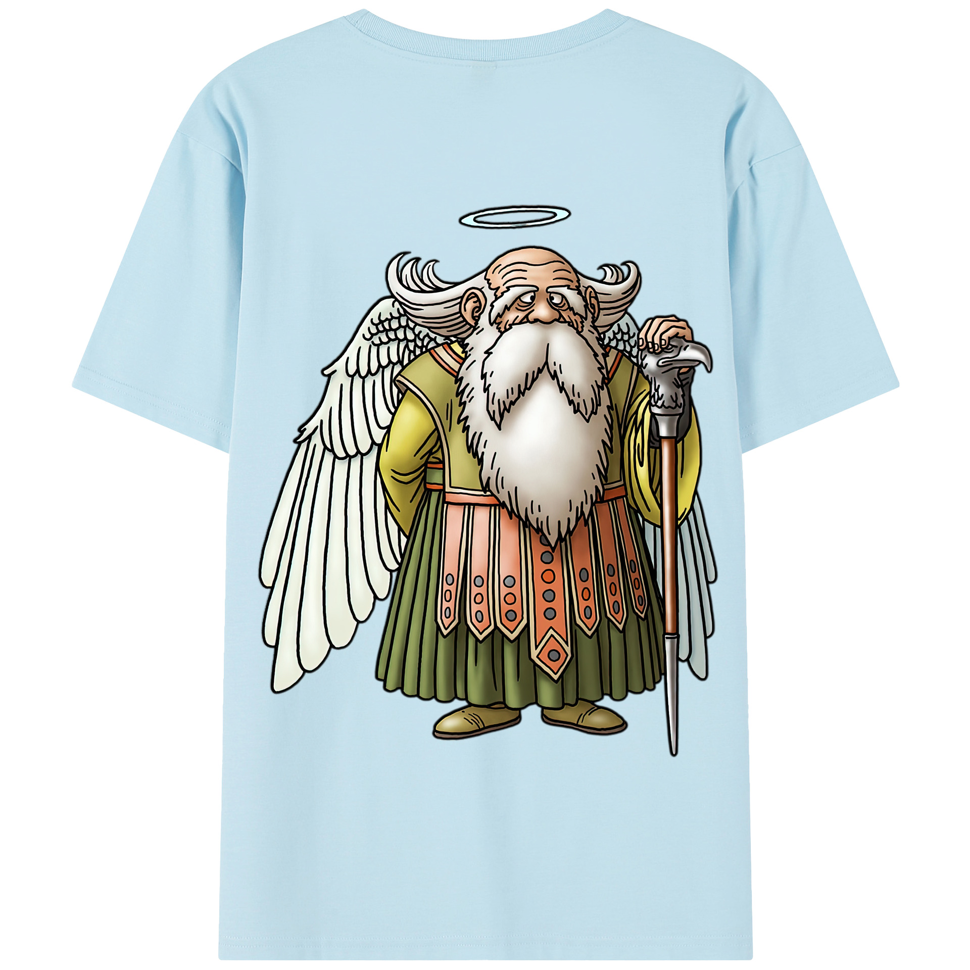 （画像用） ドラゴンクエスト Doragon Kuesuto Dragon Quest 綿100％半袖Tシャツ（背面プリント）